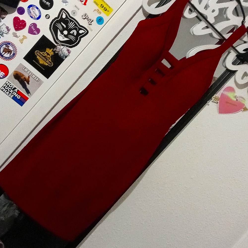Burgundy Red cage dress - M
